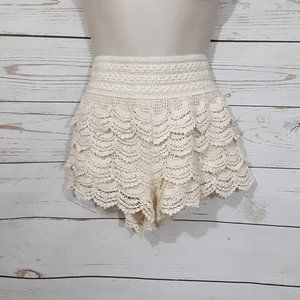 American Rag Cream Layered Lace Shorts